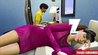 Japanese step-son fucks asian stepmom  after watching porn masturbating next to her-Family Making love Taboo - Adult Movies